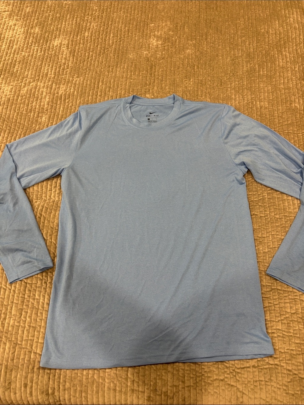 Nike Men's Light Grey Long Sleeve Dri-FIT Tee